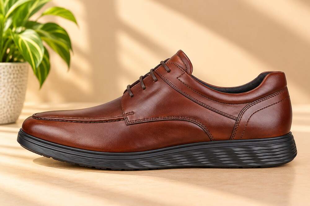 NWT ECCO S Lite Hybrid Apron Toe Tie, Cognac, 10-10.5 Men's